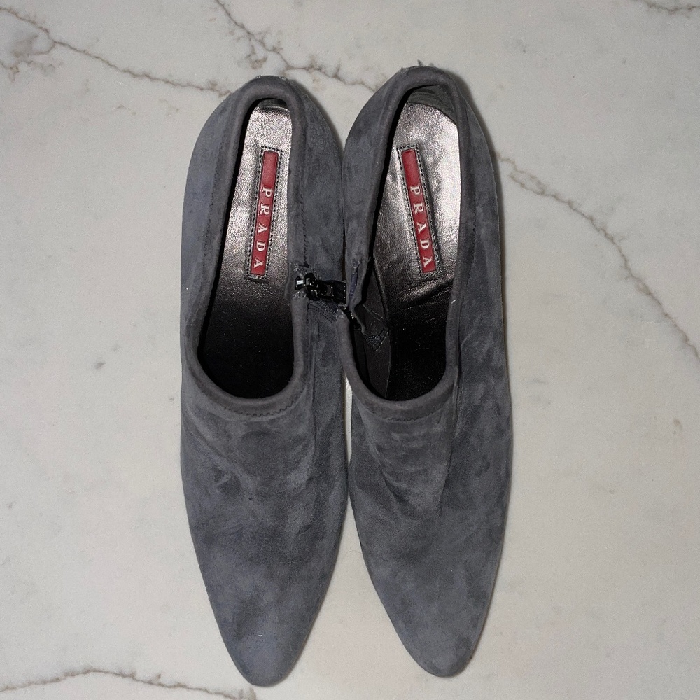 Prada grey suede boots size 37